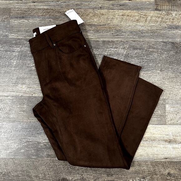 Westbound Denim - Westbound Womens Brown Solid suede Super Stretch Comfort High Rise Skinny Sz 14W